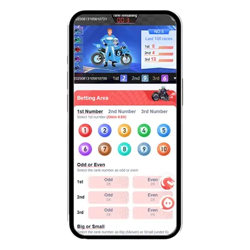 Motorace racing game interface