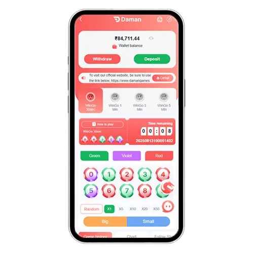 Wingo lottery game interface